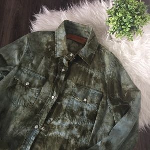 The Nu Vintage Tie Dye DISTRESSED Button Up Shirt